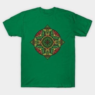 Green African Inspired Mandala T-Shirt